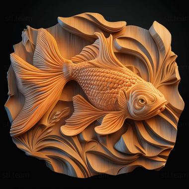 3D model Calico goldfish fish (STL)